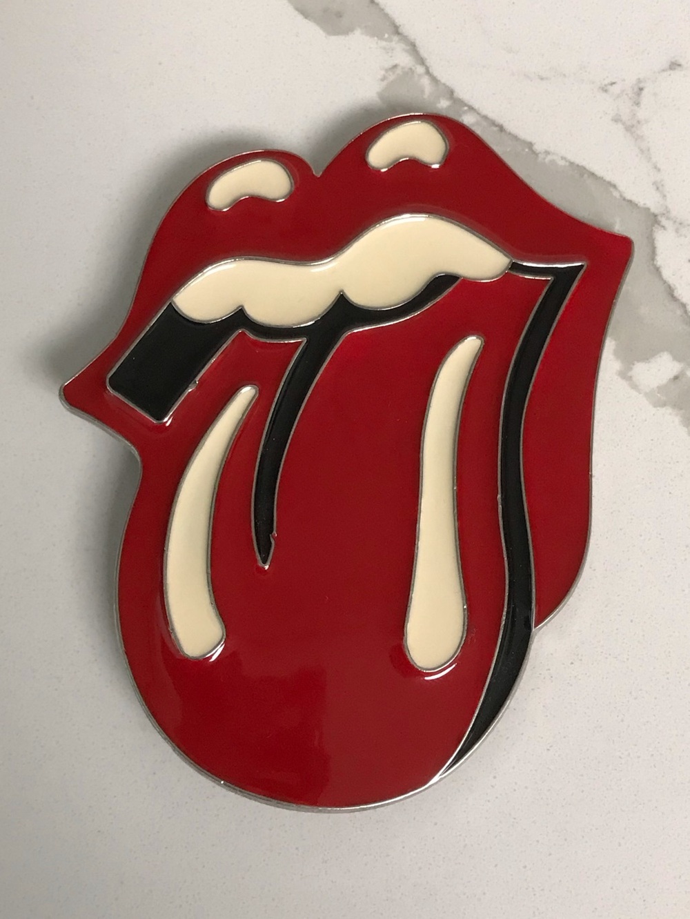 Rolling Stones 40 Licks Tour Lips Tongue Enamel Belt Buckle
